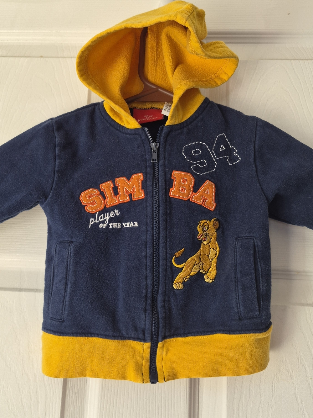 Disney Navy and Yellow Lion Zip Hoodie for Kids